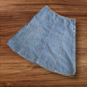 GAP Vintage Y2K Blue Denim A Line Midi Skirt